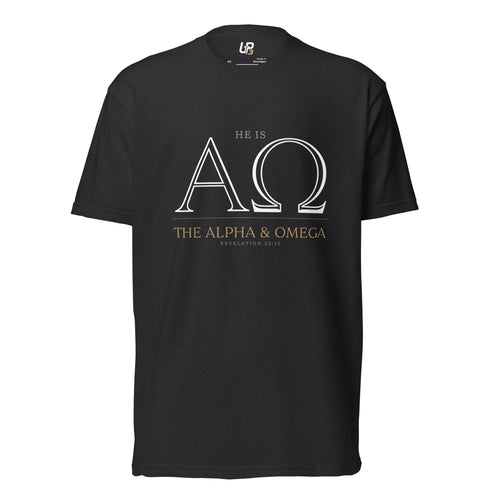 Alpha and Omega Cotton Blend T-Shirt black front - Up3


