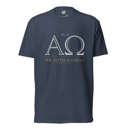 Alpha and Omega Cotton Blend T-Shirt navy front - Up3