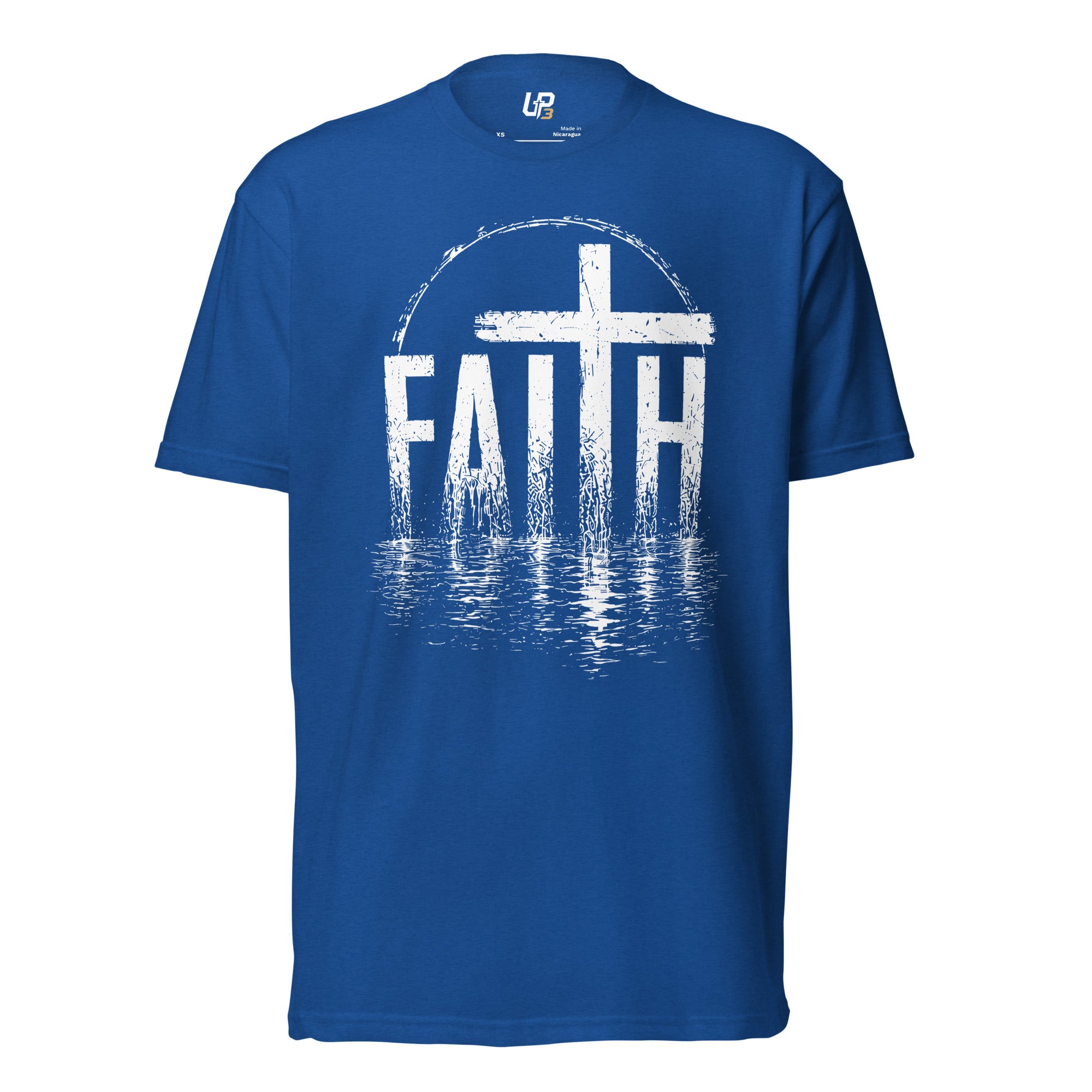 Faith Cotton Blend T-Shirt Royal front — Up3