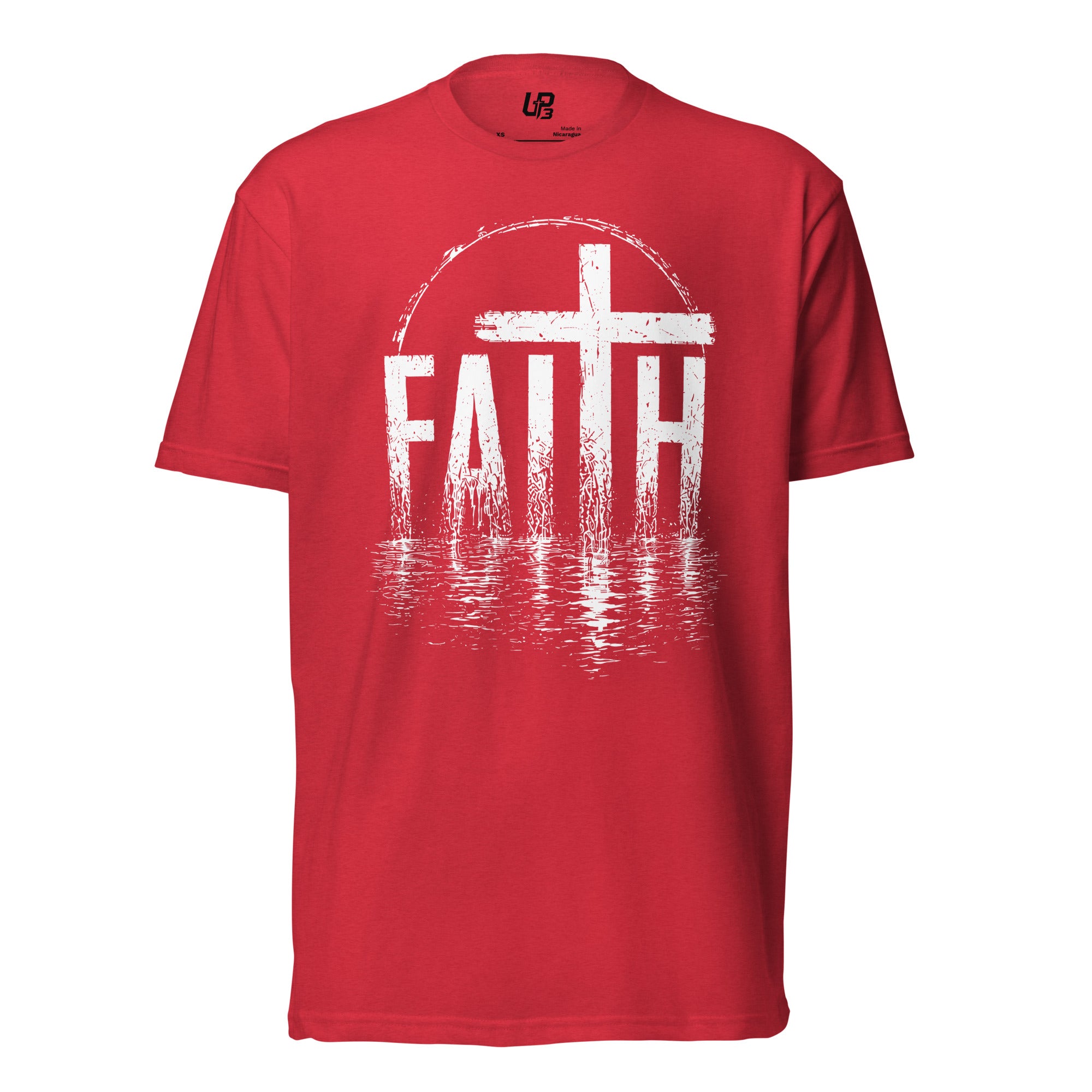Faith Cotton Blend T-Shirt red front — Up3

