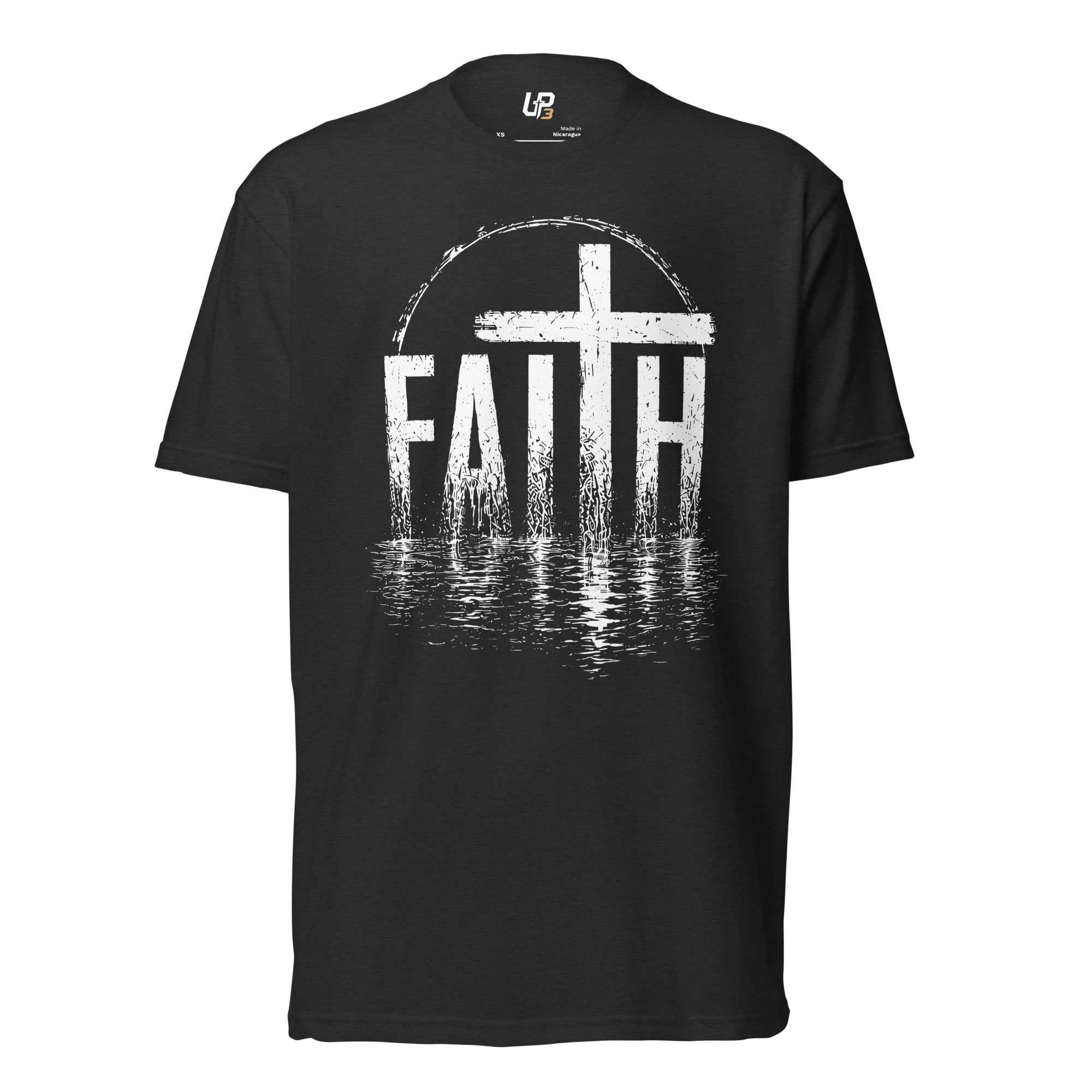 Faith Cotton Blend T-Shirt black front — Up3