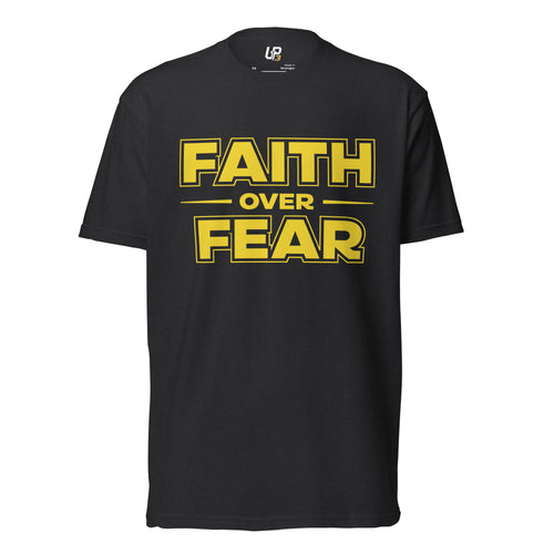 Faith Over Fear Cotton Blend T-Shirt black front - Up3