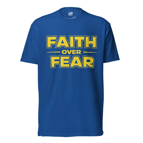 Faith Over Fear Cotton Blend T-Shirt royal front - Up3