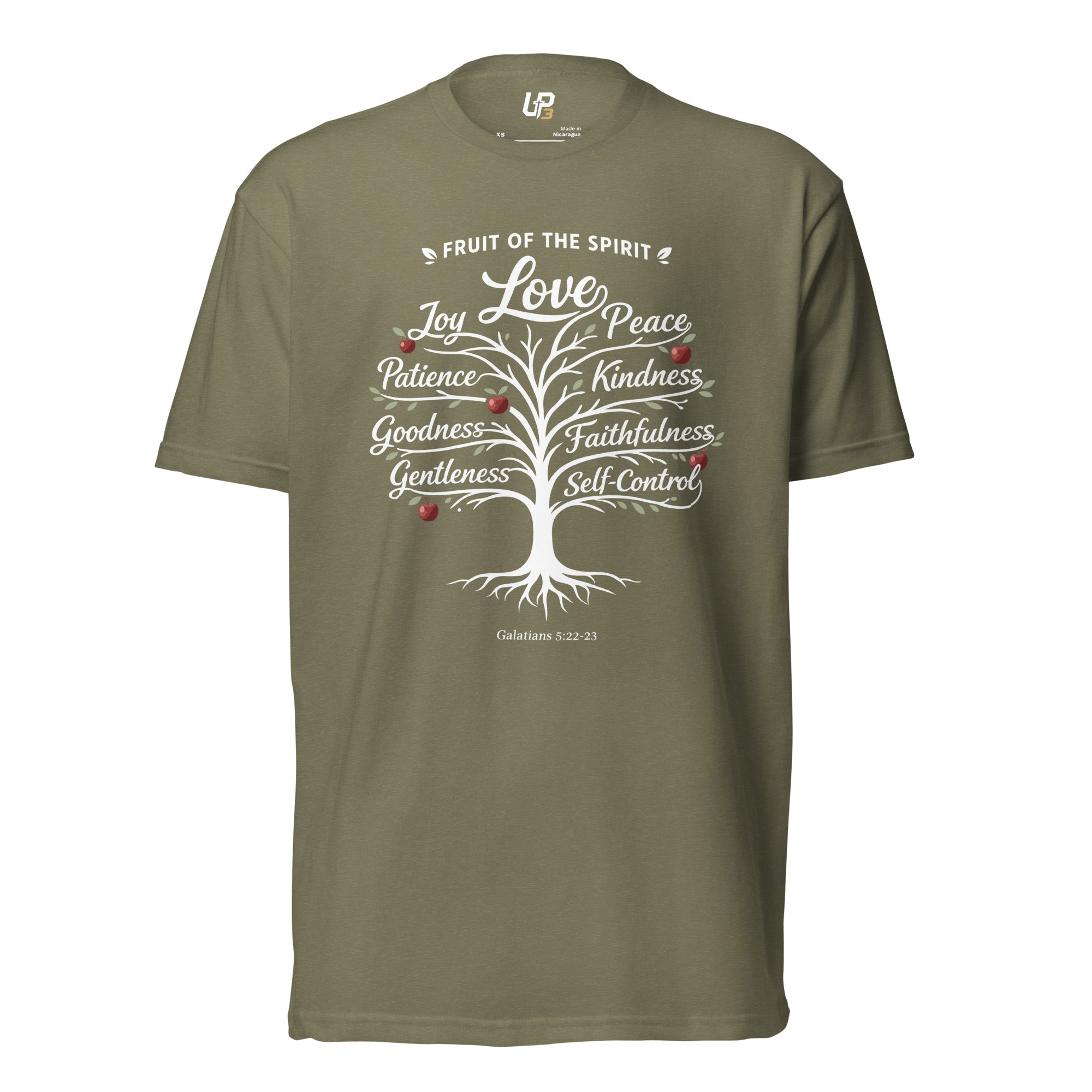 Fruit of the Spirit Cotton Blend T-Shirt military green front - up3