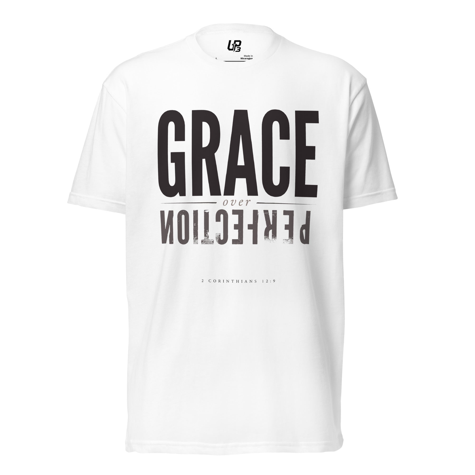 Grace Over Perfection Cotton Blend T-Shirt white front - Up3


